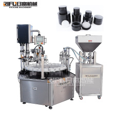 Factory price cosmetic cream toner discharge makeup water essential oil small bottles jars filling capping machine line